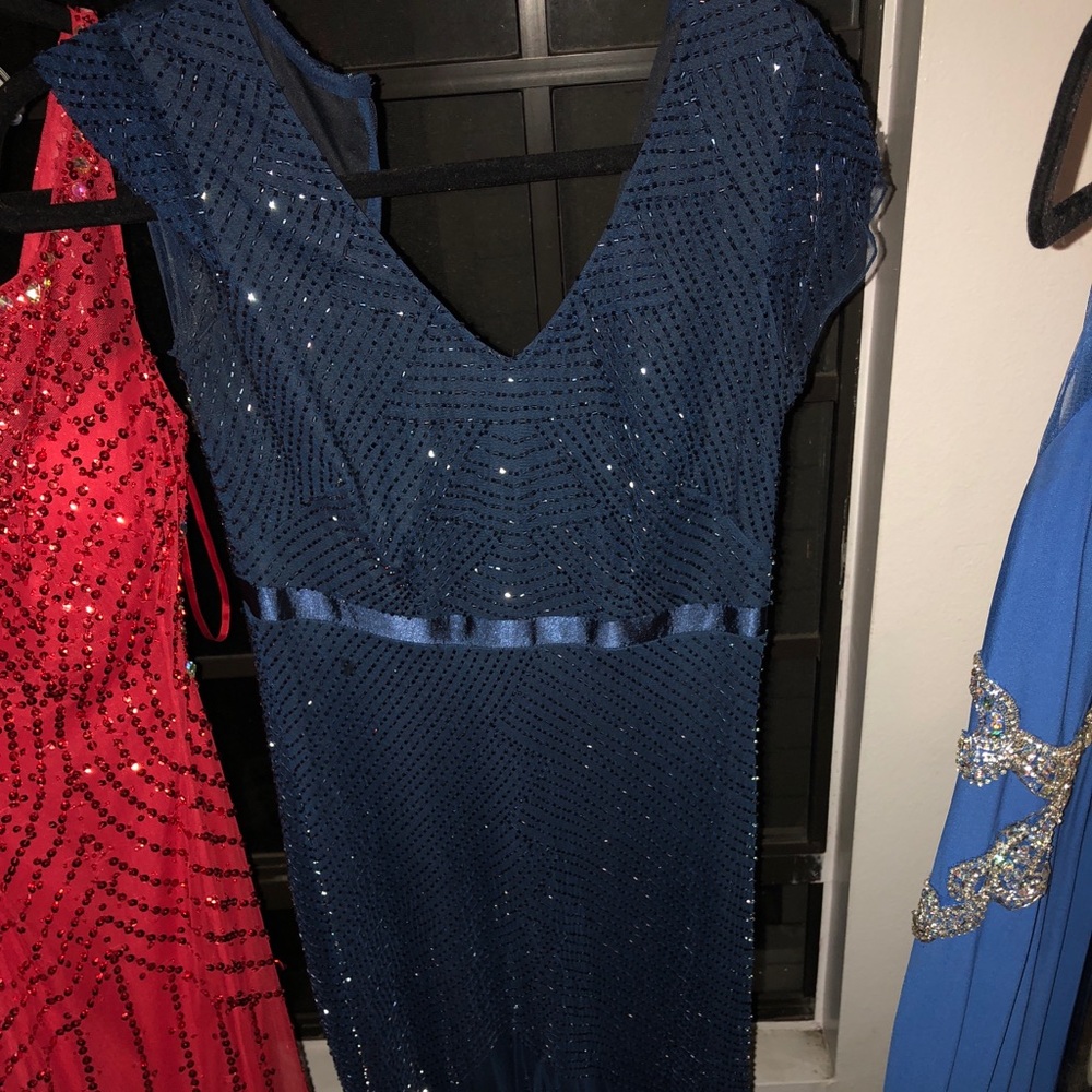 Blue Adrianna Papell Prom Dress